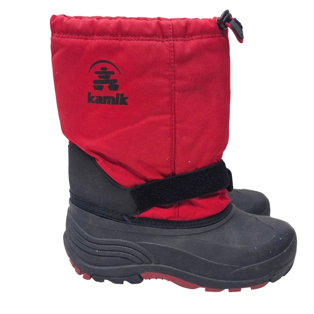 Kamik Red Black Waterproof‎ Insulated Snow Boots Made in Canada Size 7 Kids
